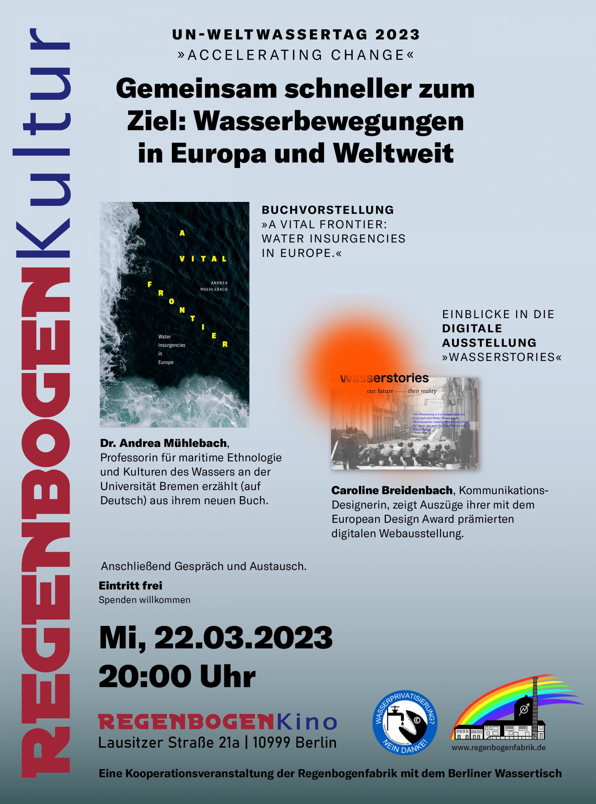 Einladung zum Weltwassertag 2023: Wasserbewegungen in Europa und Weltweit – Veranstaltung im RegenbogenKino, 22. März 2023