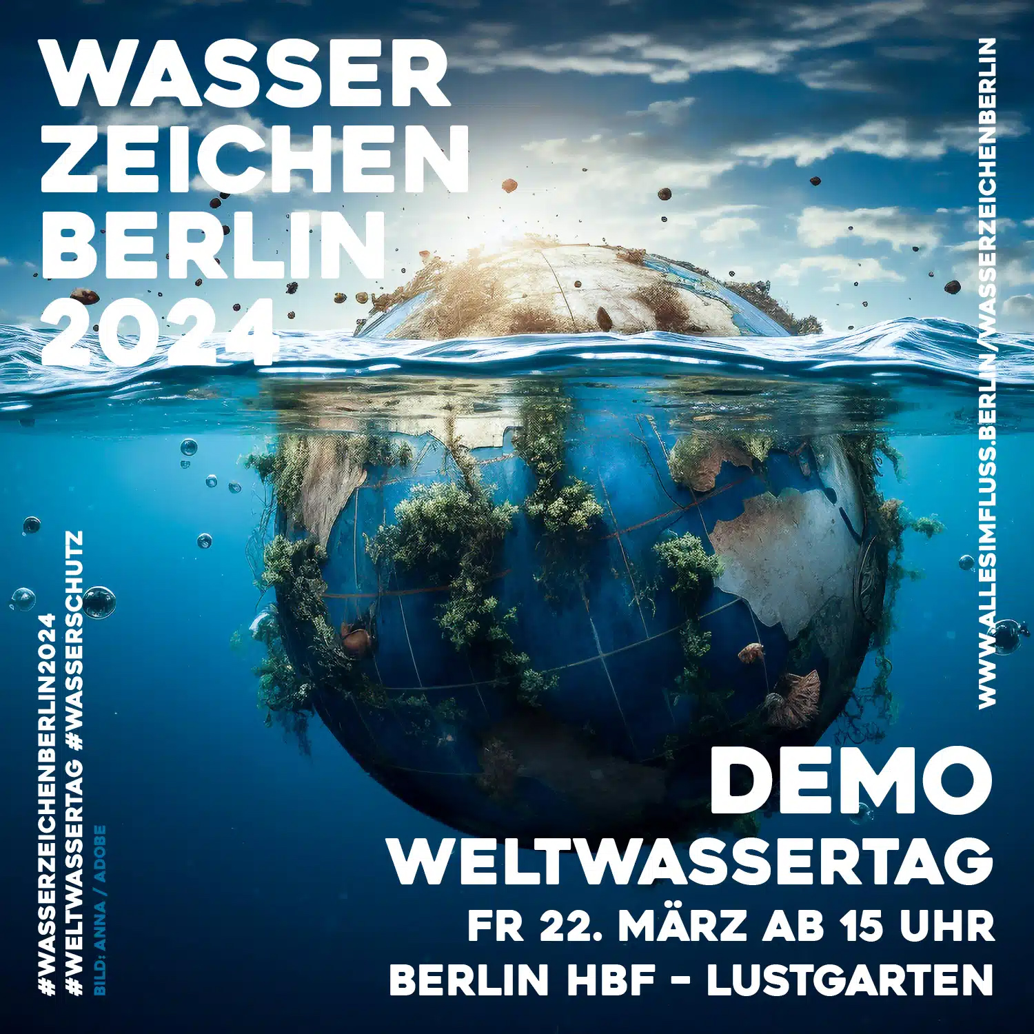Demo “Wasserzeichen Berlin” zum Weltwassertag 2024 am 22. März