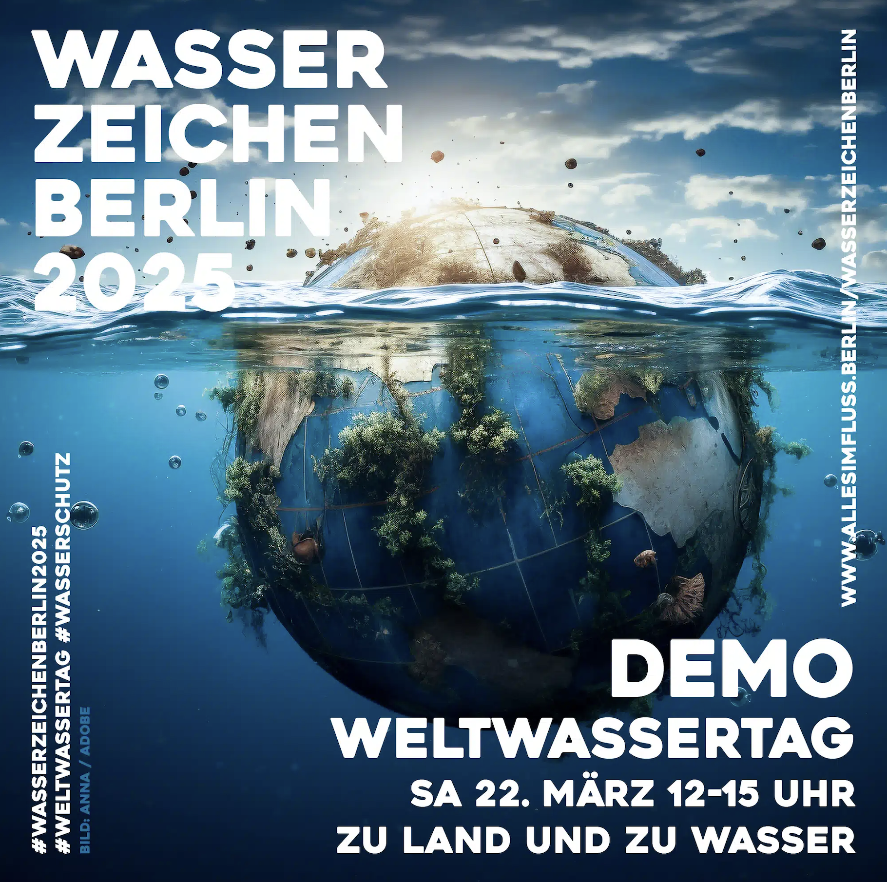 “WasserZeichenBerlin 2025” Demo zum Weltwassertag am 22. März 2025